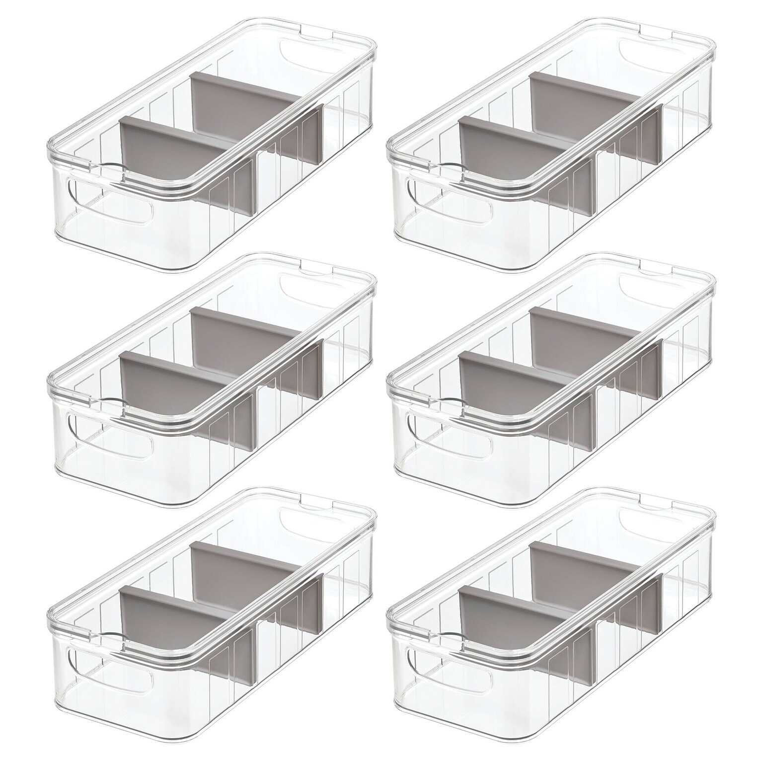 iDESIGN Plastic Organizers, Clear/Gray (27819M6)