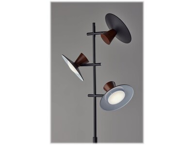 Adesso Elmore 67" Metal/Wood Floor Lamp with Round Shades (5182-01)