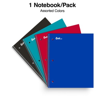 Quill Brand® Premium 1-Subject Notebook, 8.5" x 11", Graph Ruled, 100 Sheets, Assorted Colors (25855M)