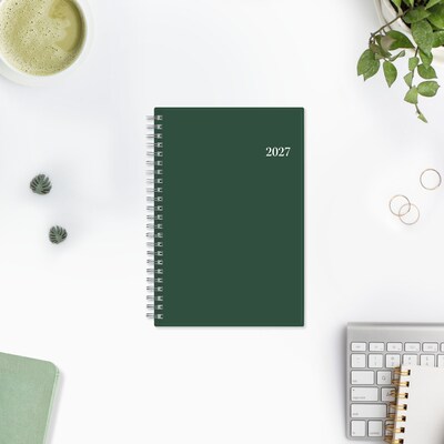 2027 Blue Sky 5" x 8" Day-to-Day Calendar, Forest Green (162470)