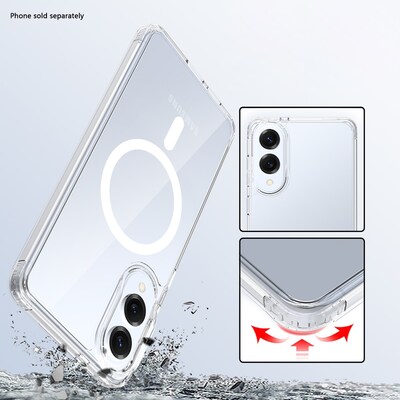 SaharaCase Venture Series MagSafe Wallet Case for Samsung Galaxy S25 Edge, Shock Absorbing, Clear/Scorpion Black (CP00840)