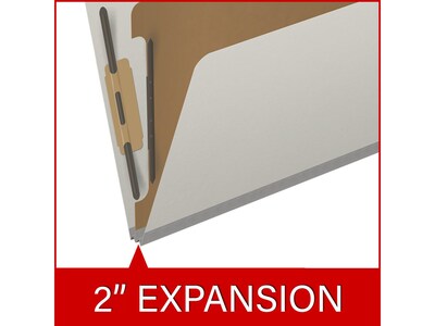 Medical Arts Press Pressboard Classification Folder, 1 Divider, 2" Expansion, Letter Size, Gray, 10/Box (DV-T42-14-3GRY)