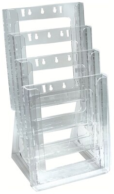 Azar Brochure Holder, 16.5 x 9, Vertical, Clear Acrylic, 2/Pack (252311)