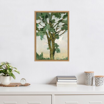 Amanti Art Green Tree I Framed Canvas Wall Art Print, 16 x 23 (A42674690222)