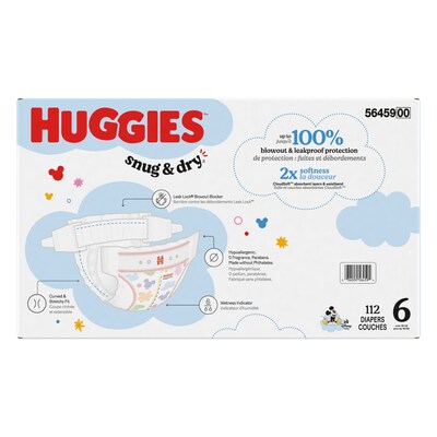 Huggies Snug & Dry Baby Diapers, Size 6, 112/Carton (51516/56459)