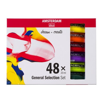 Amsterdam Standard Acrylic General Set, Assorted Colors, 20mL, 48/Set  (AMS17820448)