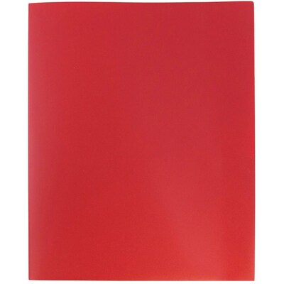 JAM Paper POP 2-Pocket Plastic Folders with Fasteners, Red, 6/Pack (382ECredd)