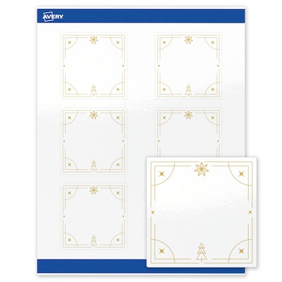 Avery Square Multipurpose Labels, 3 x 3, White, 60/Pack (19479370644)