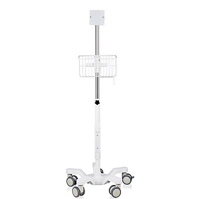 Viva Comfort Steel Welch Allyn 4400 Vital Signs Monitor Steel Mobile Stand with Storage Basket, White (ADIME911-01-MK)