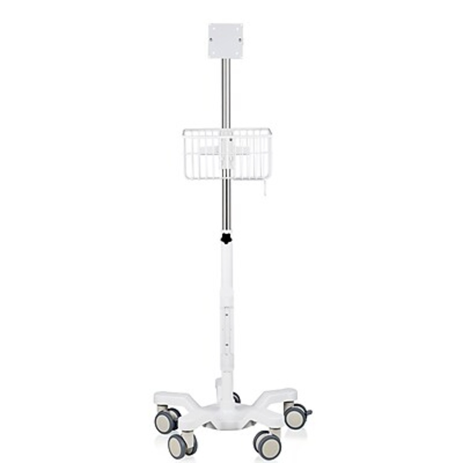 Viva Comfort Steel Welch Allyn 4400 Vital Signs Monitor Steel Mobile Stand with Storage Basket, White (ADIME911-01-MK)