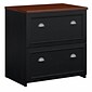 Bush Furniture Fairview Lateral File Cabinet, Antique Black/Hansen Cherry (WC53981-03)
