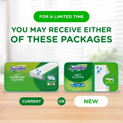 Swiffer Sweeper TRAP+ LOCK Wet  Cloth Refills, Open-Window Fresh, 12/Box (95531)