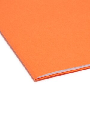 Smead File Folders, Reinforced Straight-Cut Tab, Letter Size, Orange, 100/Box (12510)
