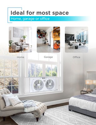 Black & Decker 9" Twin Window Fan, 2-Speed, White (BFW9M)