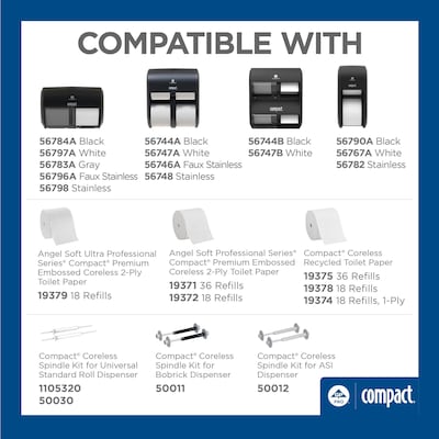 Georgia-Pacific Compact 2-Roll Side-by-Side Coreless Toilet Paper Dispenser, Gray (56783A)