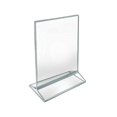 Azar Card Holder, Desktop/Countertop, Top/Side Loading Acrylic, 5/Pack (152799-SLV-5PK)