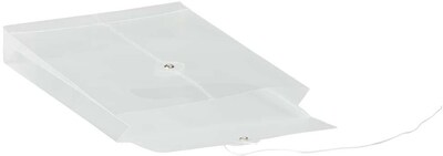 JAM Paper Premium Plastic Filing Envelope with Button & String Closure, Clear, 3/Pack (472B1CLX3)