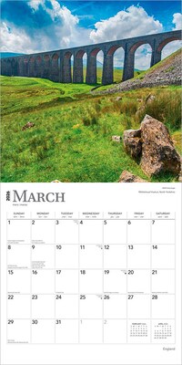 2026 BrownTrout England 12" x 12" Monthly Wall Calendar (9798330703203)
