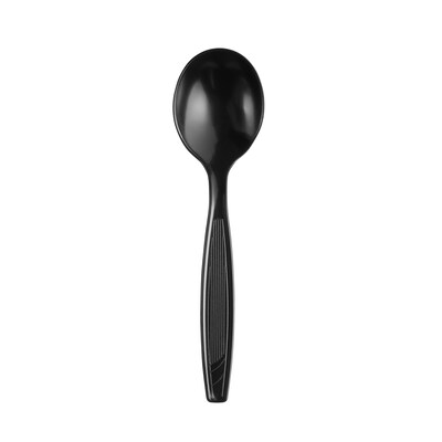 Dixie Individually Wrapped Polystyrene Soup Spoon, Heavy-Weight, Black, 1000/Carton (SH53C7)