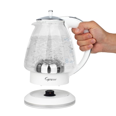 Capresso H20 6-Cup Glass Kettle, White (240.02)
