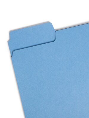 Smead SuperTab File Folder, Oversized 1/3-Cut Tab, Letter Size, Blue, 100/Box (11986)