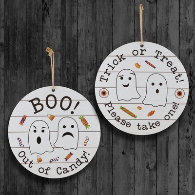 National Tree Company 12 Trick or Treat, Out of Candy Double Sided Halloween Sign (MZ17-HL2304-1)