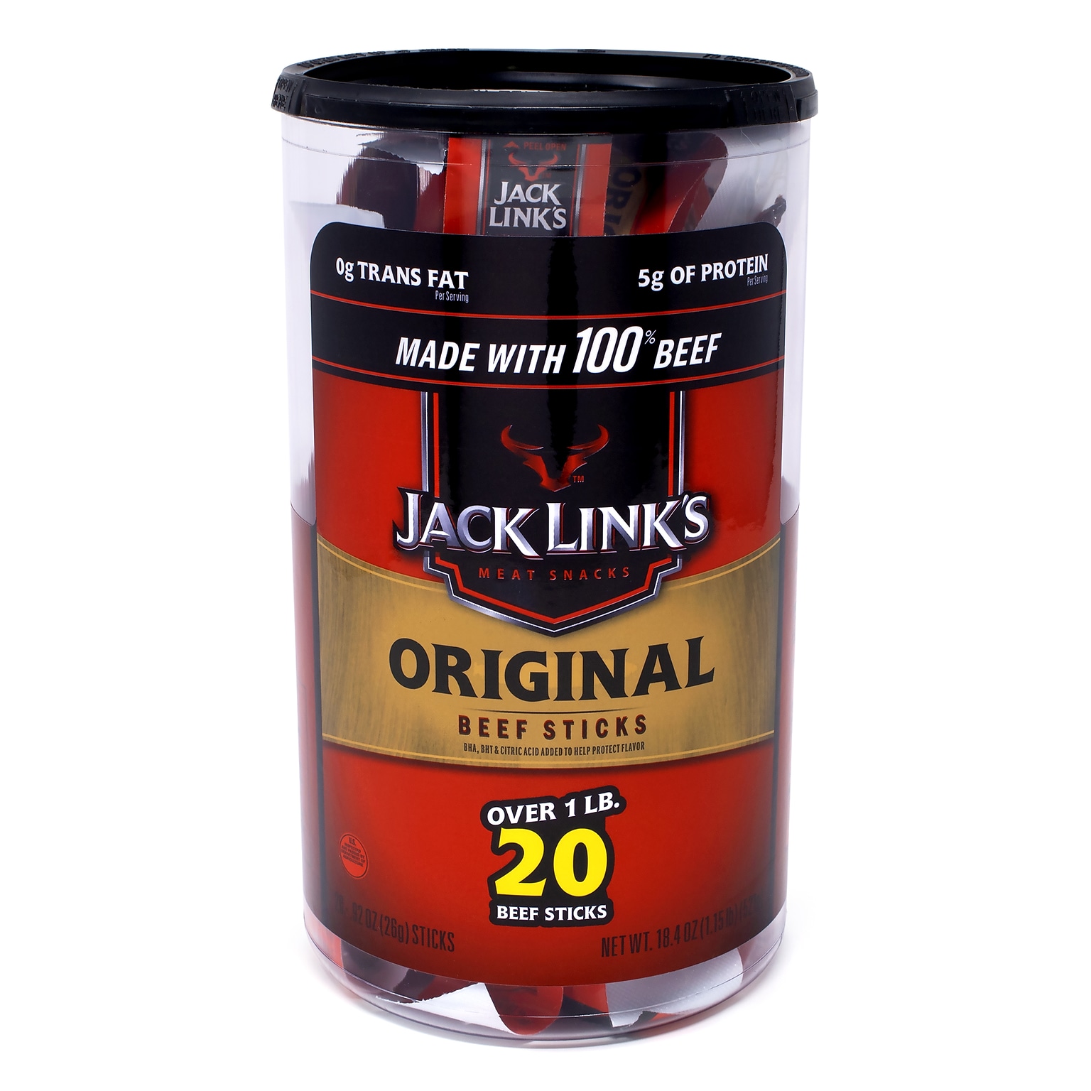 Jack Link’s Original Big Beef Sticks, 0.92 oz., 20/Pack (278-00001)
