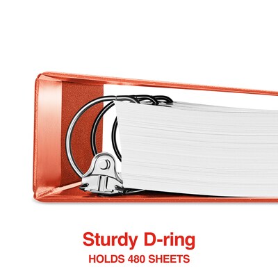 Staples® Standard 2" 3 Ring View Binder with D-Rings, Orange (26446-CC)