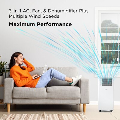 TCL 115-Volt 8,500 BTU (5,100 BTU DOE) Portable Air Conditioner with Remote, White (H5P44W)