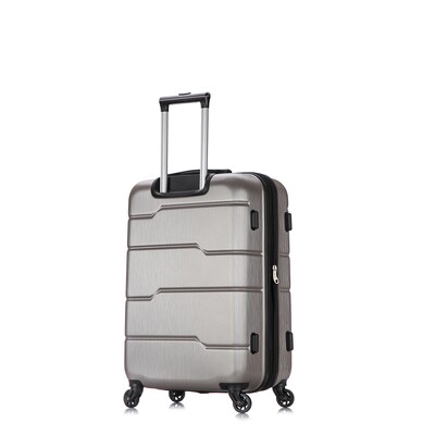 DUKAP Rodez 24" Hardside Suitcase, 4-Wheeled Spinner, TSA Checkpoint Friendly, Silver (DKROD00M-COA)