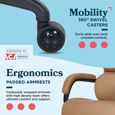 La-Z-Boy Aberdeen Ergonomic Bonded Leather Swivel Executive Chair, Tan (51545-TAN)