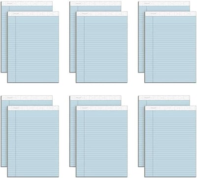 TOPS Prism+ Notepads, 8.5 x 11.75, Wide, Blue, 50 Sheets/Pad, 12 Pads/Pack (TOP63120)