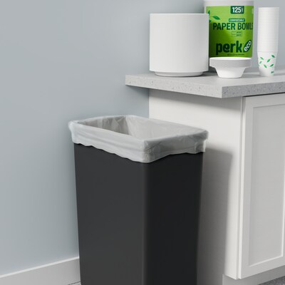 Perk™ 10 Gallon Kitchen Trash Bag, 24" x 24", High Density, 0.36 mil, Clear, 300 Bags/Box (PK56746)