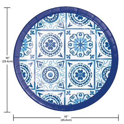 Creative Converting Blue Willow Paper Plates, Blue/White, 32/Pack (DTC365098BPLT)