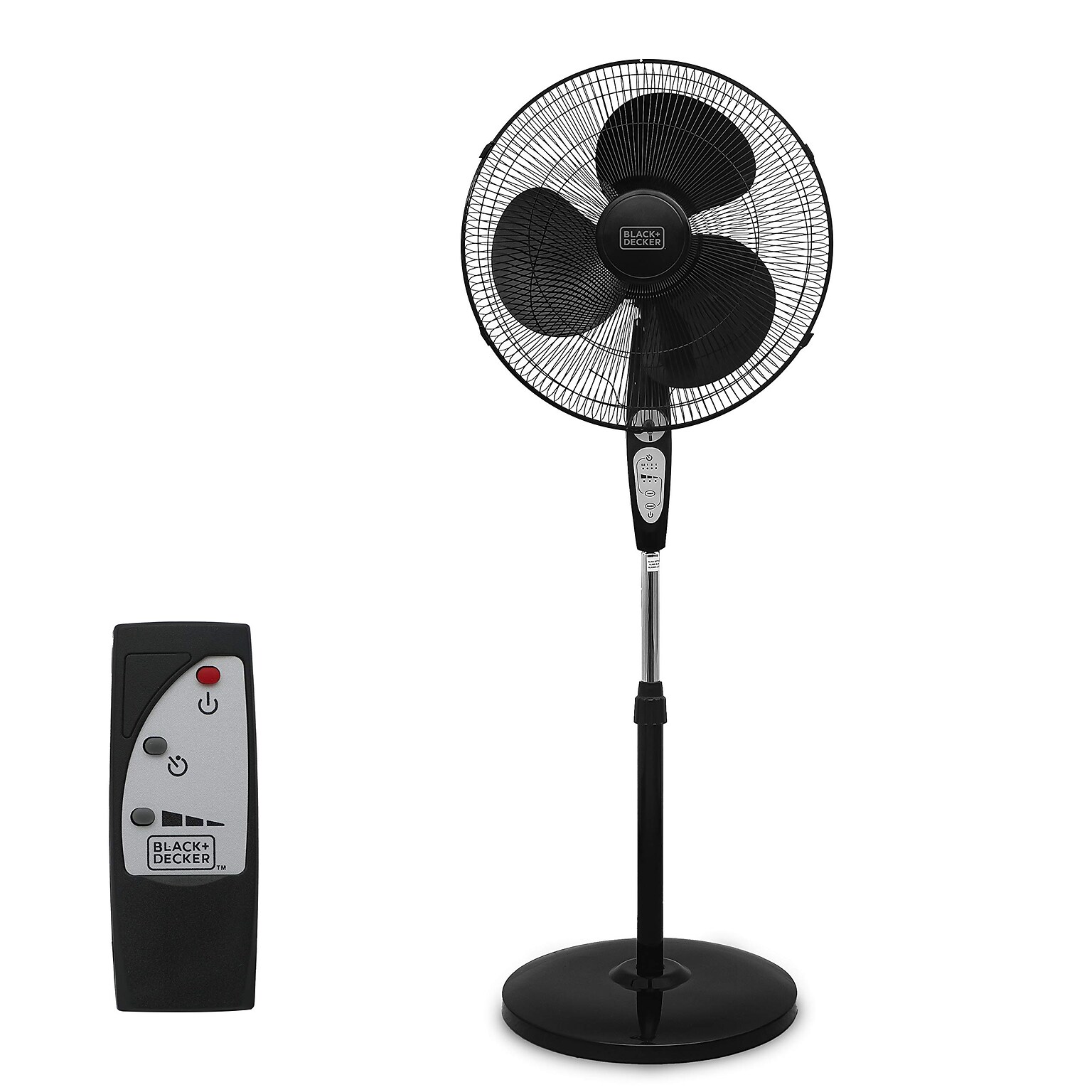Black & Decker 18 Oscillating Pedestal Fan, 3-Speed, Black (BFSR18B)