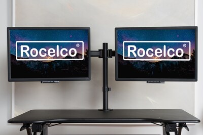 Rocelco Dual Monitor Mount, Articulating Arms for 13-27" LED LCD Screens, Black (R DM2)