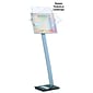 Durable Info Sign Duo Floor Stand, Tabloid-Size Inserts, 15"x44-1/2", Clear