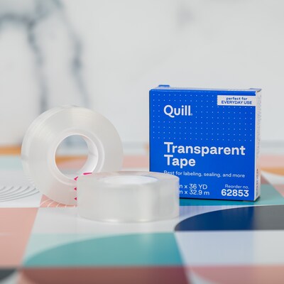 Quill Transparent Tape Refill, 3/4" x 36 yds., 3 Rolls/Pack (62853-QCC)
