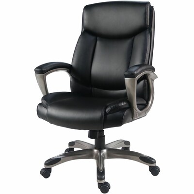 Lorell Sera Polyurethane Swivel Executive Chair, Black (LLR63270)