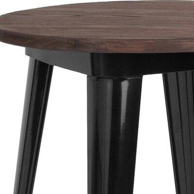 Flash Furniture Metal/Wood Restaurant Bar Table, 41.5"H, Black (CH5108040M1BK)
