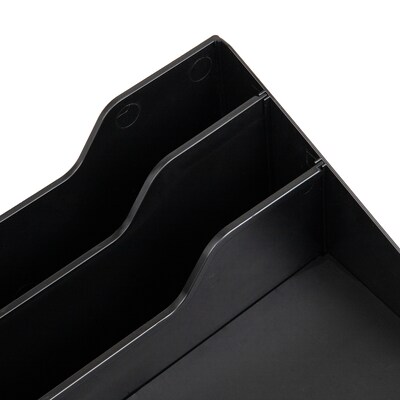 Mind Reader 5-Compartment Plastic Desk Tray, Black (ANCHBOX5-BLK)