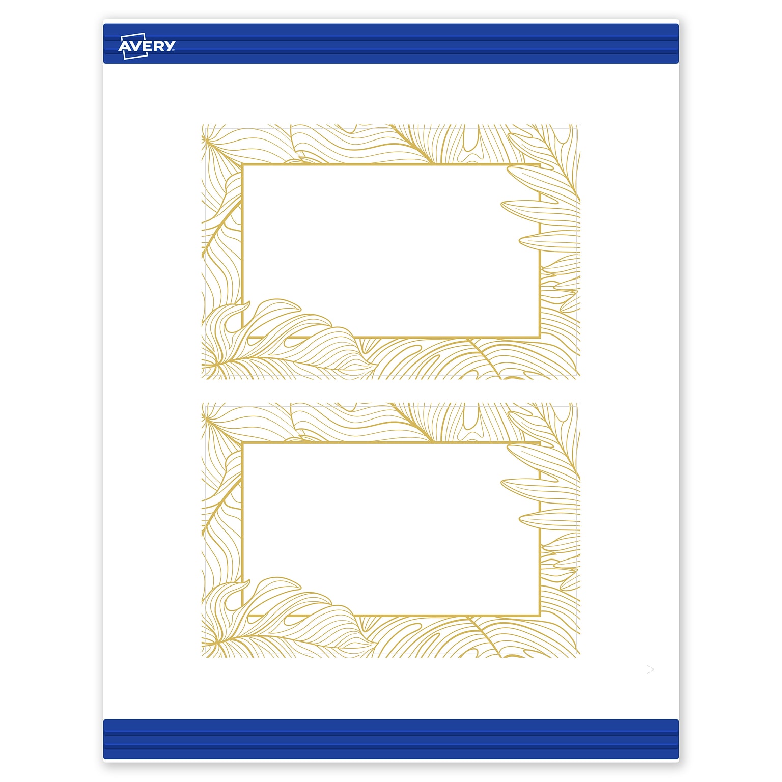 Avery Gold Florals Matte Blank Card, White, 20/Pack (S00-EW6)
