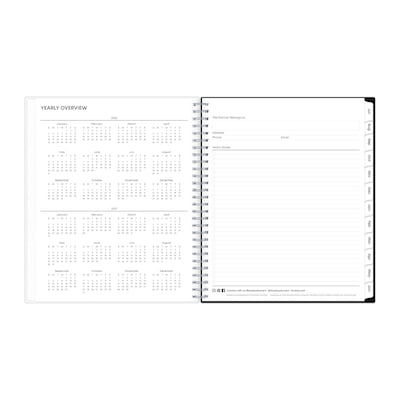 2026-2027 Blue Sky Analeis 8" x 10" Academic Monthly Planner, Plastic Cover, Black/White (130613-A27)