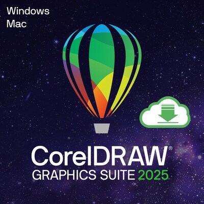CorelDRAW Graphics Suite 2025 for Windows or Mac, 1 User, Download (CORK1Z800V254)