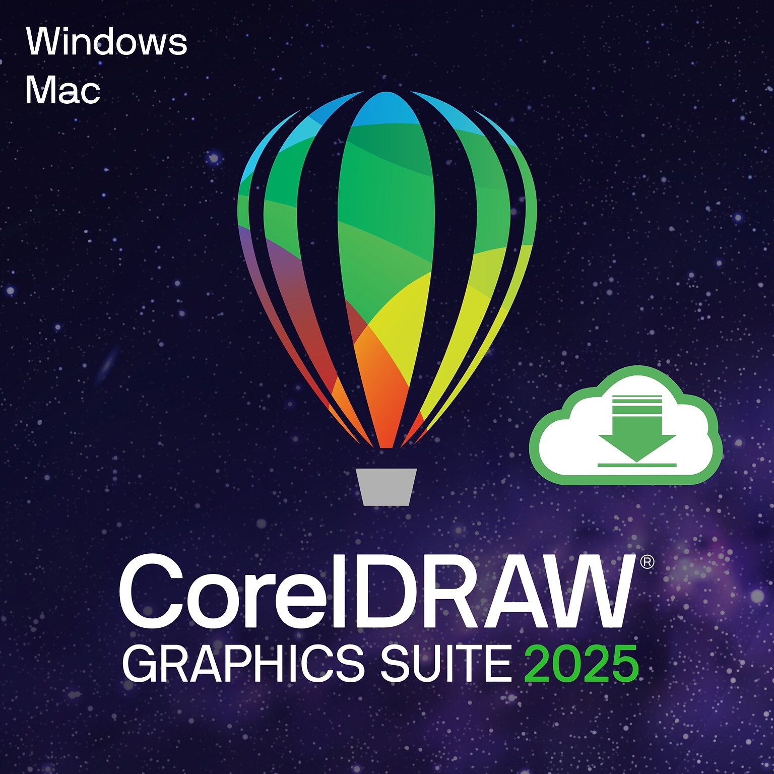 CorelDRAW Graphics Suite 2025 for Windows or Mac, 1 User, Download (CORK1Z800V254)