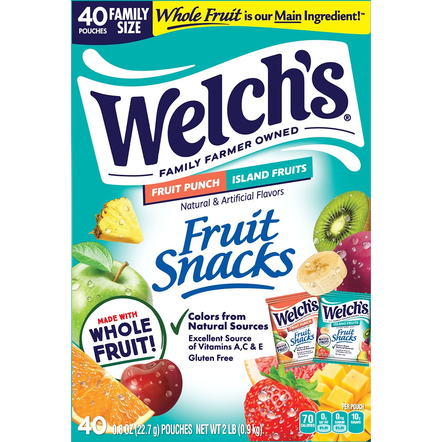 Welchs Gluten Free Fruit Snacks Variety Pack, 0.8 oz., 40 Packs/Box (84061)
