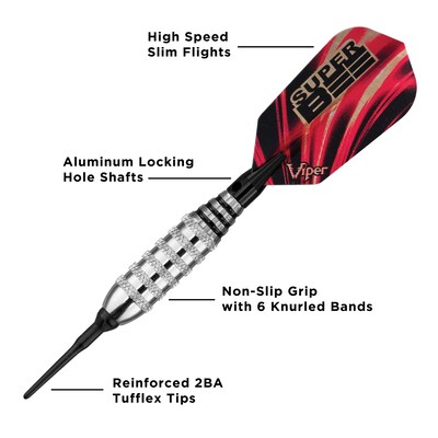 Viper Super Bee Silver Soft Tip Darts, 16 Grams (20-1202-16)