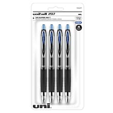 uni-ball 207 Signo RT Retractable Gel Pens, Medium Point, Blue Ink, 4 Pack (45532)
