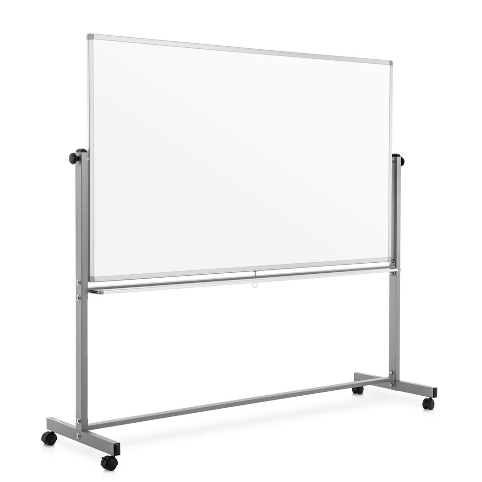 Luxor Double Sided Magnetic Porcelain Mobile Dry-Erase Whiteboard Easel, Aluminum Frame, 72W x 40H (DEMW002)