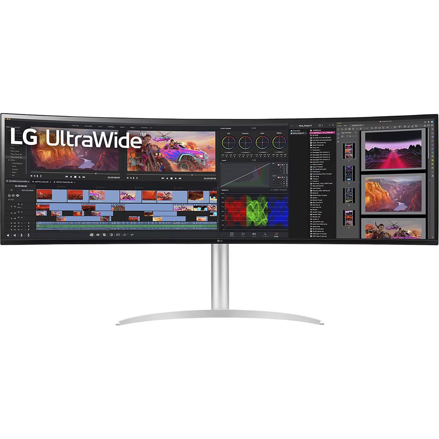 LG UltraWide 49 Curved Nano IPS Monitor, Black Glossy/Silver Texture (49BQ95C-W)